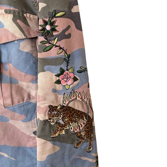 ZADIG & VOLTAIRE Kavy Camou Brode Embroidered Jacket, Size Large - Picture 12 of 15